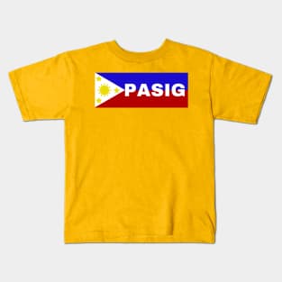 Pasig City in Philippines Flag Kids T-Shirt